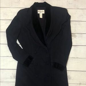 Danny & Nicole Black Trench Coat Vintage Size 8
